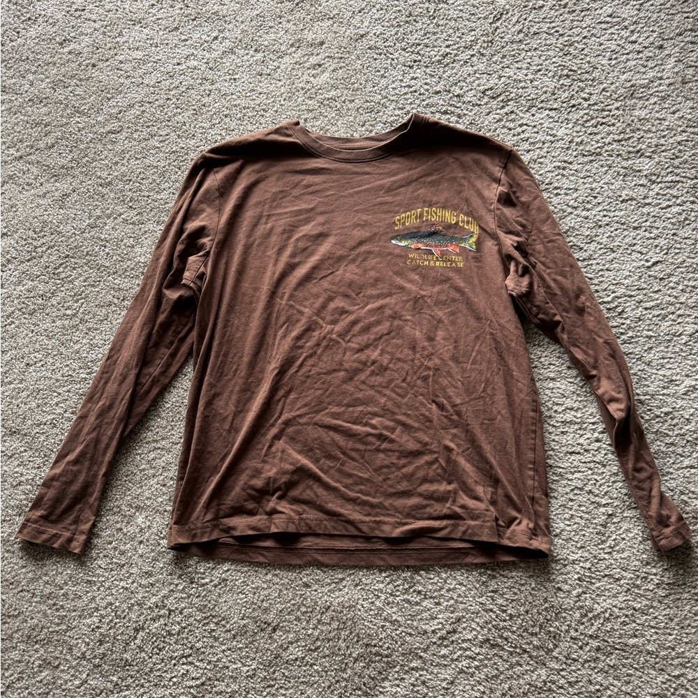 Brown Long Sleeve Men's Shirt